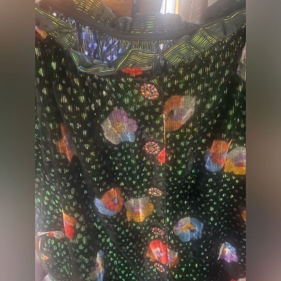 Anthropologie Eva Franco Mini Dress Womens Floral Velvet Multicolored Sz XL NWT - Picture 5 of 16